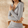 Women’s Knitted Hooded Two-Piece Set – Cardigan & High-Waisted Pants Suit by FitiqueFit