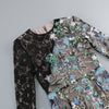 New Sequined Embroidered Round-neck Long-sleeved Dress Hip Skirt For Women