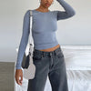 Slim Fit Long Sleeve Shirt | Women's Casual Crop Tops by FitiqueFit