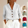 Women's Cotton-Linen Peter Pan Collar Button-Up Shirt – 6 Colors S–3XL by FitiqueFit