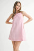 Linen Mix Side Ric Rac A-Line Mini Dress for Women – Casual Mini Dress, Summer Dress, A-Line Dress, Chic Peasant Dress, Vacation Dress, Flattering Fit Dress by Stevvex