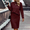 Women's Two Piece Set - Pullover Sweater & Bodycon Skirt Cozy Outfit by FitiqueFit
