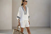 Women’s Elegant V Neck Casual Long Sleeve Top by FitiqueFit