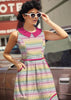 Rainbow Drop Collared Dress by Retrolicious