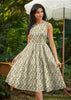 Mustard Floral Midi Dress by Retrolicious
