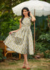 Mustard Floral Midi Dress by Retrolicious