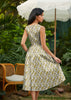 Mustard Floral Midi Dress by Retrolicious