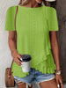 Women’s Casual Solid Color Short Sleeve Crew Neck Top by FitiqueFit