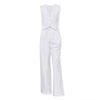 Women’s V‑Neck Button‑Front Vest & High‑Waist Pants Set by FitiqueFit