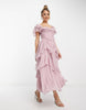 Holiday Ruffles Lotus Leaf Pleated Dress