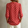 Women's Retro Polka Dot Three-Quarter Sleeve Loose Cardigan Shirt by FitiqueFit