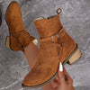 Cross-Strap Side-Zipper Mid-Heel Ankle Boots Women by FitiqueFit