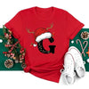 Red Loose T-Shirt Top With A Christmas Party Aesthetic by My Store
