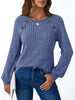 Ribbed Knit Decor Button Long Sleeve T-Shirt by Simply Love