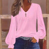 Plus Size Women's V-Neck Solid Top by FitiqueFit