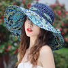 Women's Patterned Straw Beach Sun Hat – Round Crown UV Protection Summer Hat by FitiqueFit