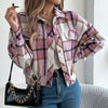 Plaid Shacket – Women’s Long-Sleeve Button-Down Shirt Jacket by FitiqueFit