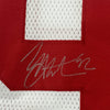 Framed Autographed/Signed Michael Strahan 35x39 New York White Football Jersey JSA COA