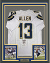 Framed Autographed/Signed Keenan Allen 35x39 Los Angeles LA Chargers White Football Jersey JSA COA
