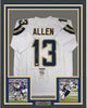Framed Autographed/Signed Keenan Allen 35x39 Los Angeles LA Chargers White Football Jersey JSA COA