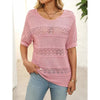 Women’s Short Sleeve Crochet Knit Hollow-Out Top by FitiqueFit