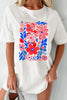 Flower Graphic Round Neck Short Sleeve T-Shirt by Simply Love