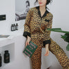 Women's Polyester Leopard Print Sexy Home Wear Suit