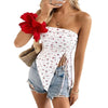 Women's Sexy Tube Top Irregular Hem Floral Blouse by My Store
