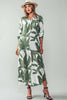 Tropical Palm Leaf Button-Down Midi Dress - Resort and Spring Collection