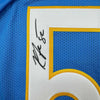 Framed Autographed/Signed Khalil Mack 35x39 Los Angeles LA Light Blue Football Jersey Beckett BAS COA