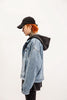 High quality heavy two-sided wash water to do old lining batik INS couple models BF wind warm denim jacket