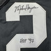 Framed Autographed/Signed Michael Mike Haynes 35x39 HOF 97 Oakland Black Football Jersey Beckett BAS COA by Hall of Fame Sports Memorabilia