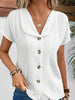 🌞 Women's Summer Solid Color Short-Sleeved Button Cardigan Top by FitiqueFit