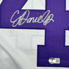 Framed Autographed/Signed CJ C.J. Daniels 35x39 LSU White College Football Jersey Beckett BAS COA
