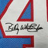 Framed Autographed/Signed Billy White Shoes Johnson 35x39 Tennessee Retro Light Blue Football Jersey JSA COA by Hall of Fame Sports Memorabilia