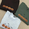 Embroidered Halloween Pumpkins Sweatshirt - Spooky Season Apparel with Bats by Dog Mom Hat