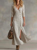 Casual Cotton Linen Long Sleeve Women’s Dress by FitiqueFit