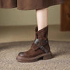 Women’s Brown Retro British-Style Ankle Boots | Autumn Winter Boots by FitiqueFit