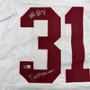 Framed Autographed/Signed Will Anderson "Terminator" 35x39 Alabama White College Football Jersey Beckett BAS COA by Hall of Fame Sports Memorabilia