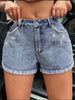Rhinestone Fringe Denim Shorts