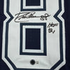 Framed Autographed/Signed Drew Pearson 35x39 Dallas Navy Football Jersey Beckett BAS COA
