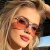 Retro Oval Dual-Beam Metal Sunglasses | UV Protection by FitiqueFit