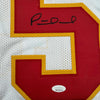 Framed Autographed/Signed Patrick Mahomes 35x39 Kansas City White Football Jersey JSA COA
