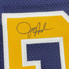 Framed Autographed/Signed Juwan Howard 35x39 Michigan Blue College Basketball Jersey Beckett BAS COA