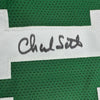 Framed Autographed/Signed Charlie Scott 35x39 Boston Green Basketball Jersey JSA COA by Hall of Fame Sports Memorabilia