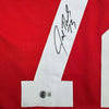 Framed Autographed/Signed Joe Thomas 35x39 Wisconsin Red College Football Jersey Beckett BAS COA