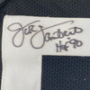 Framed Autographed/Signed Jack Lambert 35x39 HOF 90 Pittsburgh Black Football Jersey JSA COA