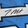 Framed Autographed/Signed Ja Morant 35x39 Memphis Light Blue Basketball Jersey JSA COA