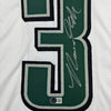 Framed Autographed/Signed Nolan Smith Jr. 35x39 Philadelphia White Football Jersey Beckett BAS COA