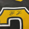 Framed Autographed/Signed Ke'Bryan Hayes 35x39 Pittsburgh Black Baseball Jersey Beckett BAS COA